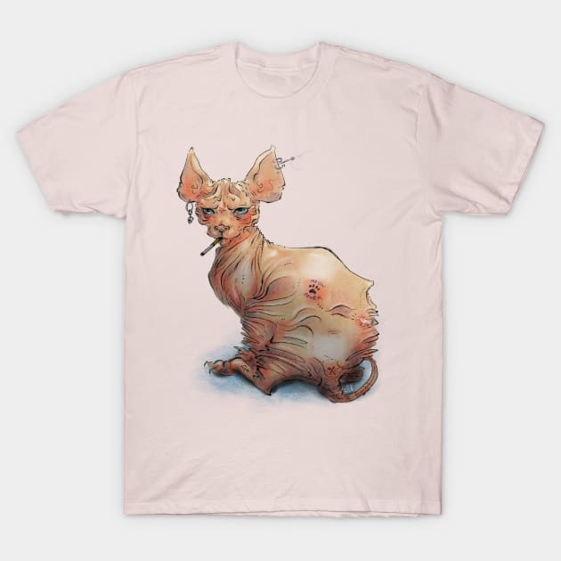 Sphynx the Cat T-Shirt by Save us from me.